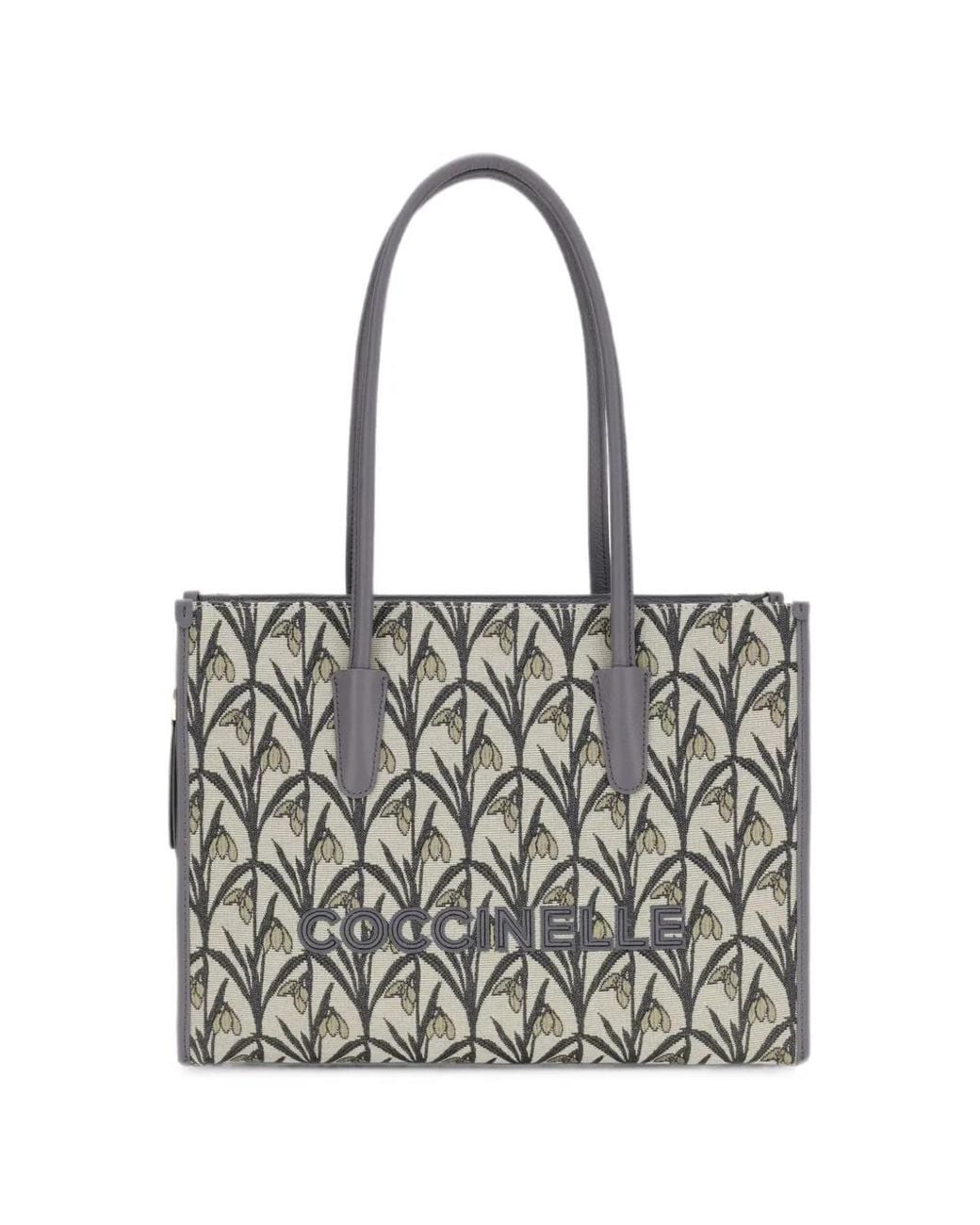 Coccinelle White Myrtha26 Floral-Jacquard Shoulder Bag