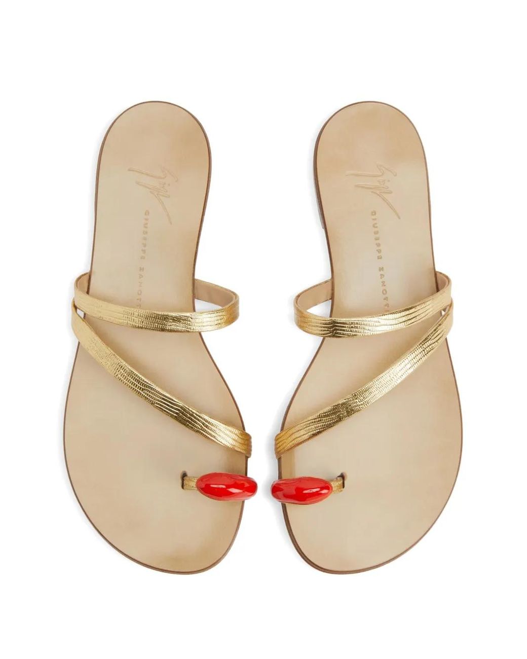 Giuseppe Zanotti White Febe Leather Toe-Ring Sandals