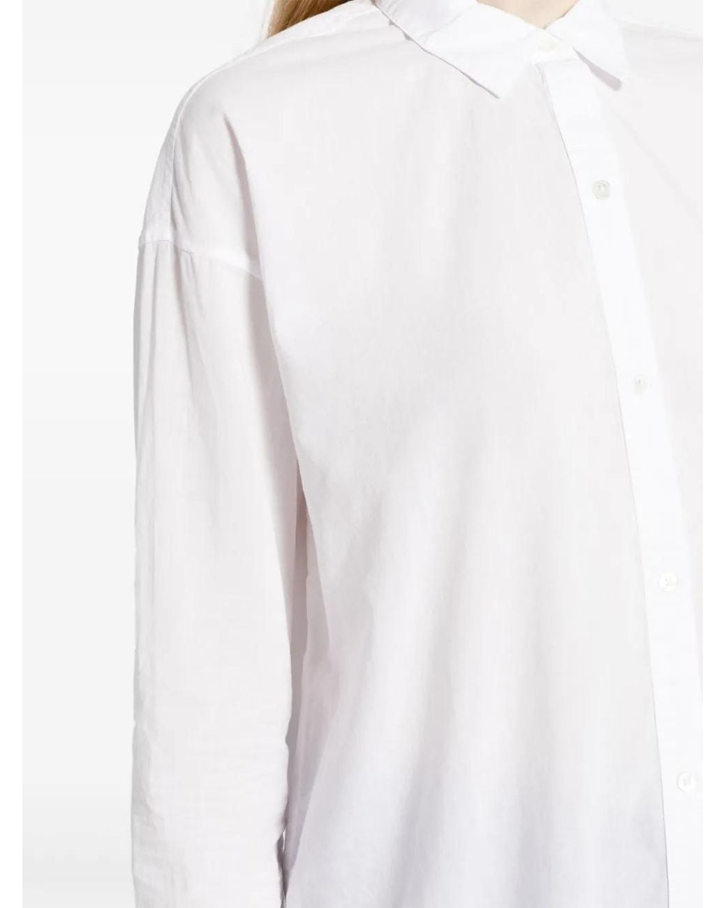 James Perse White Spread-Collar Poplin Shirt