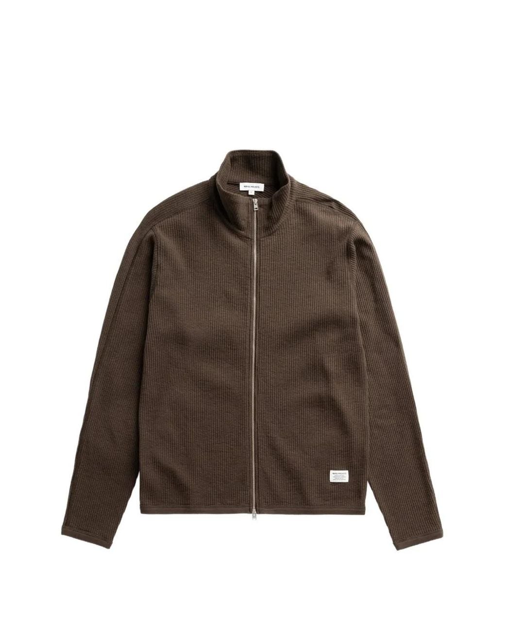 Norse Projects Brown Teno Ribbed-Knit Cardigan for men