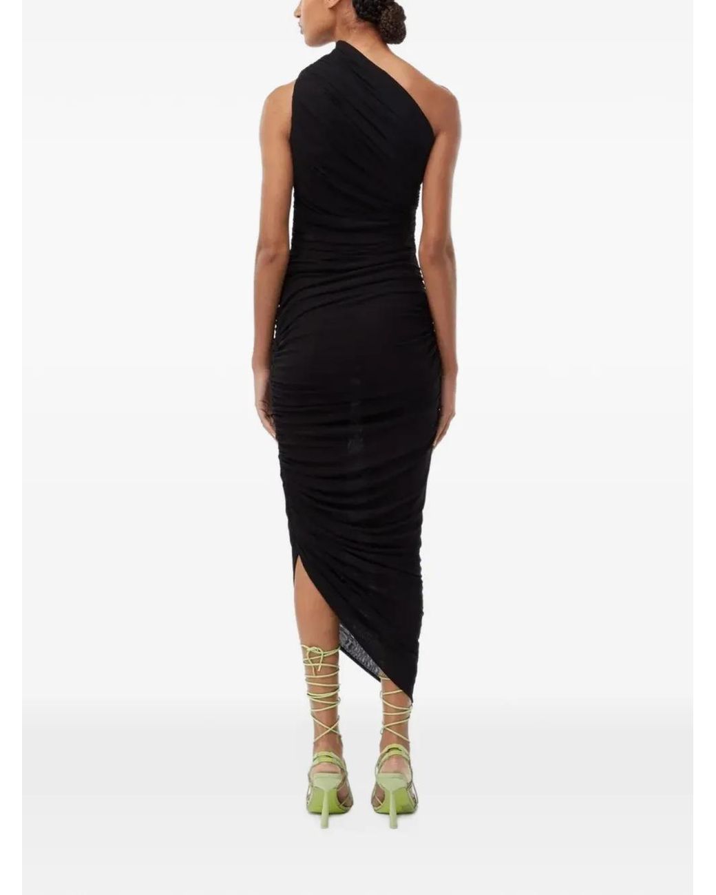 GAUGE81 Black Ira One-Shoulder Draped Maxi Dress