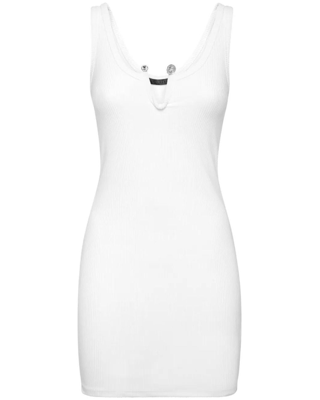 Philipp Plein White Pierced Mini Dress