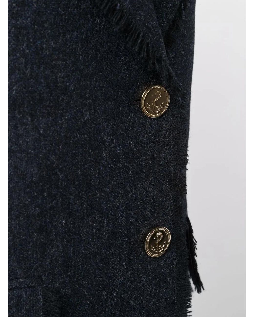 Thom Browne Black Tweed Single-Breasted Coat