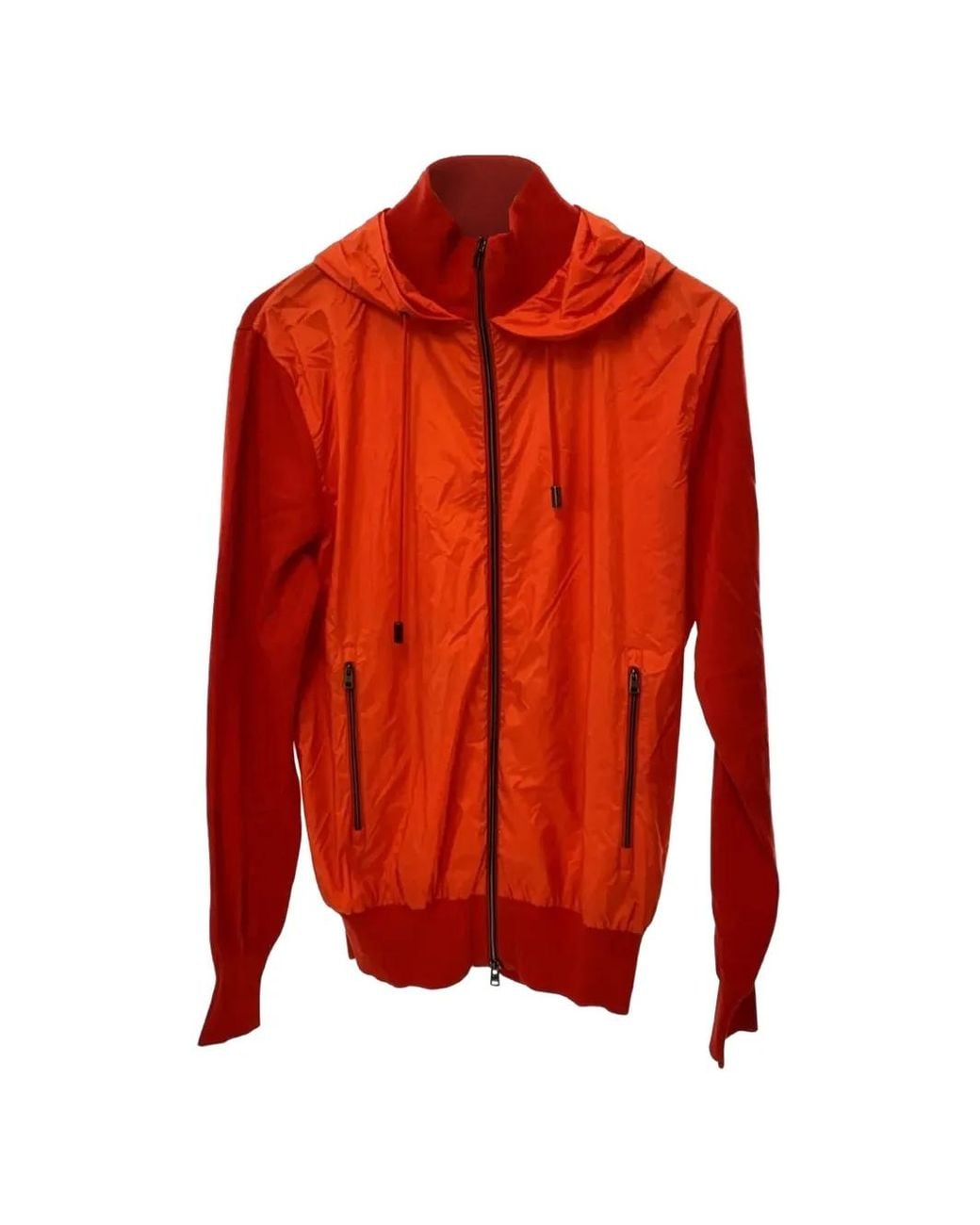 Herno Red Hooded Zip-Up Hoodie for men