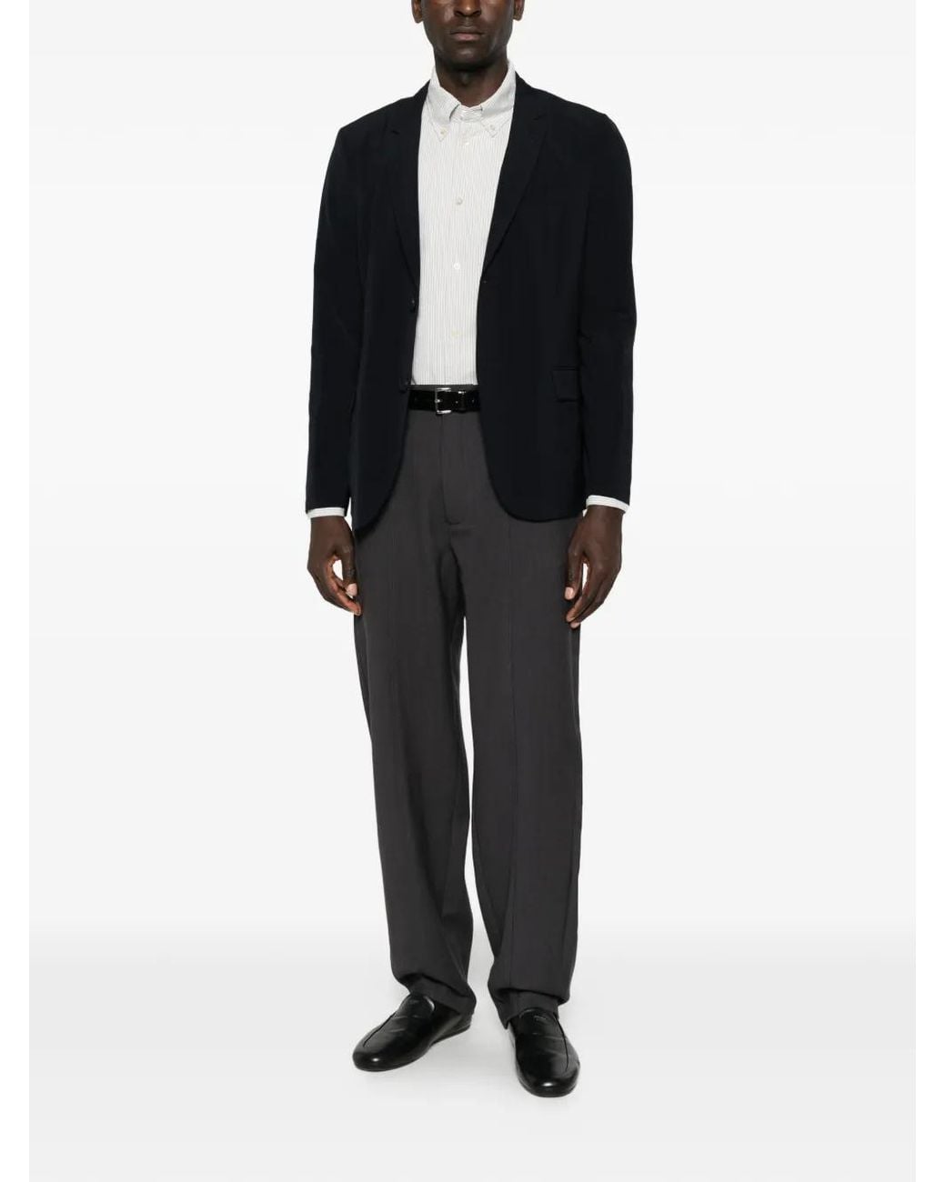 Emporio Armani Black Elasticated-Waist Trousers for men
