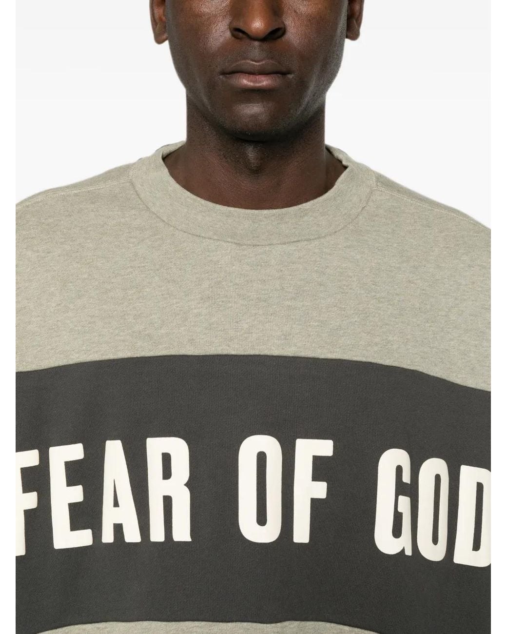Fear Of God White Cropped Relaxed Panelled Sweatshirt for men