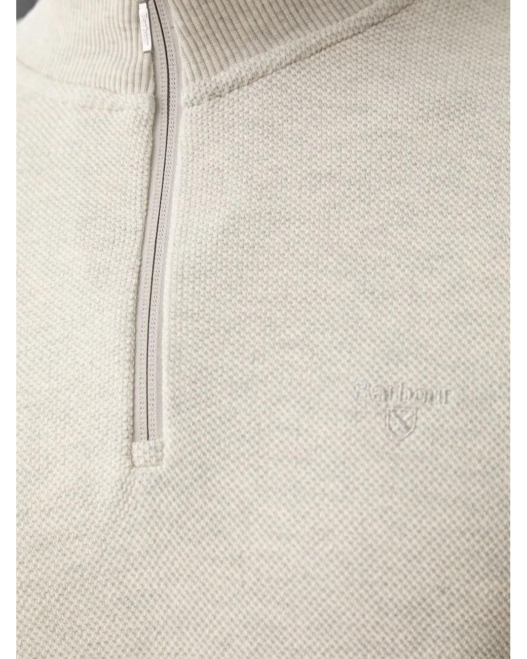 Barbour White Ravensworth Quarter-Zip Sweatshirt for men