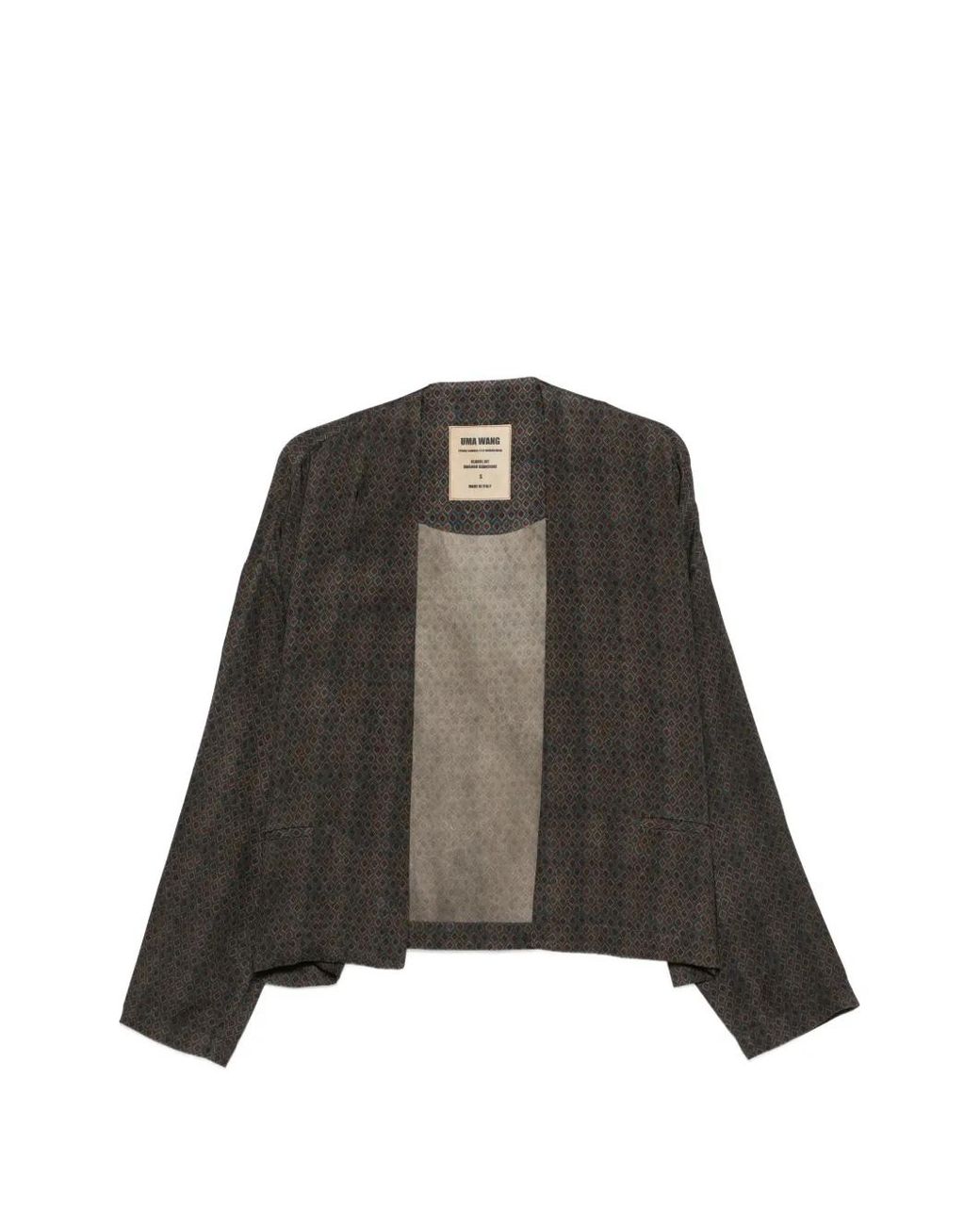 Uma Wang Brown Klarke Geometric-Pattern Jacket