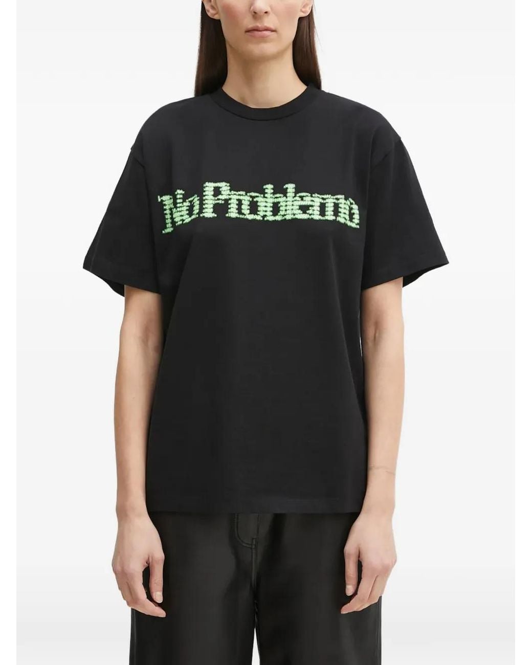 No Problemo Black Embroidered T-Shirt