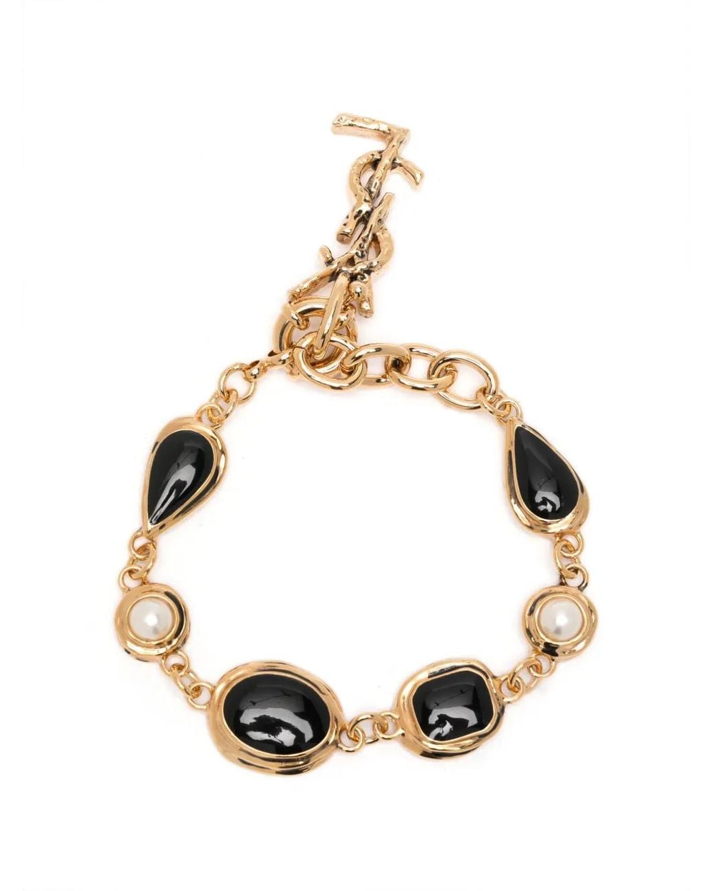 Saint Laurent Metallic Cabochon Bracelet