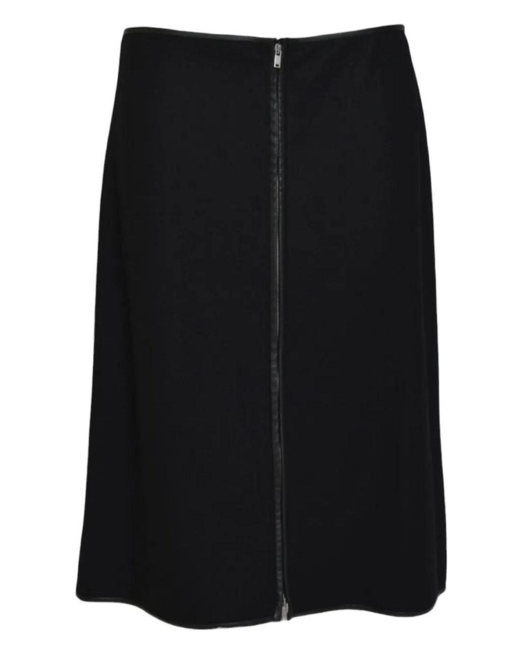 Jil Sander Black Zip Midi Skirt