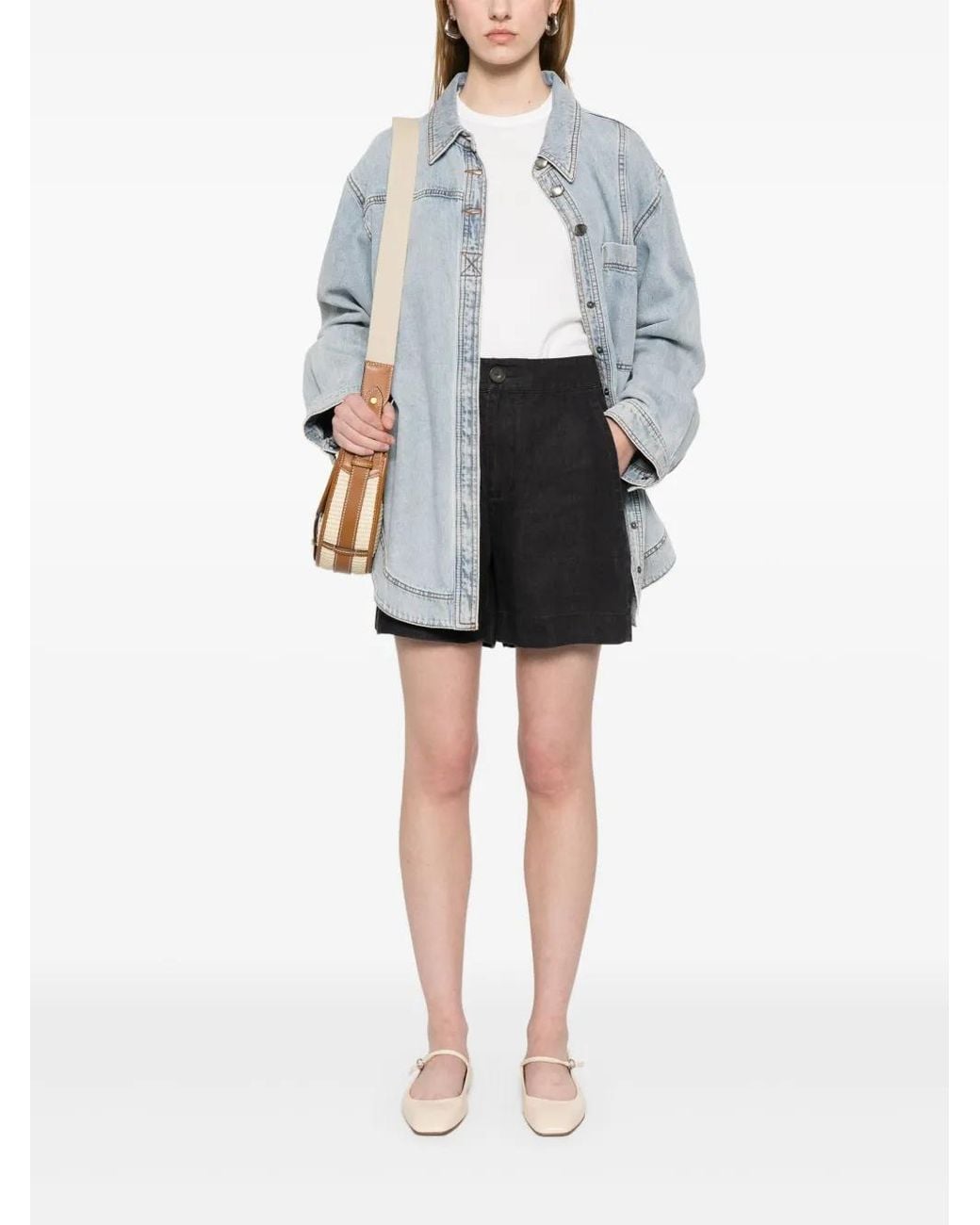 Vince Black Elasticated-Waist Shorts