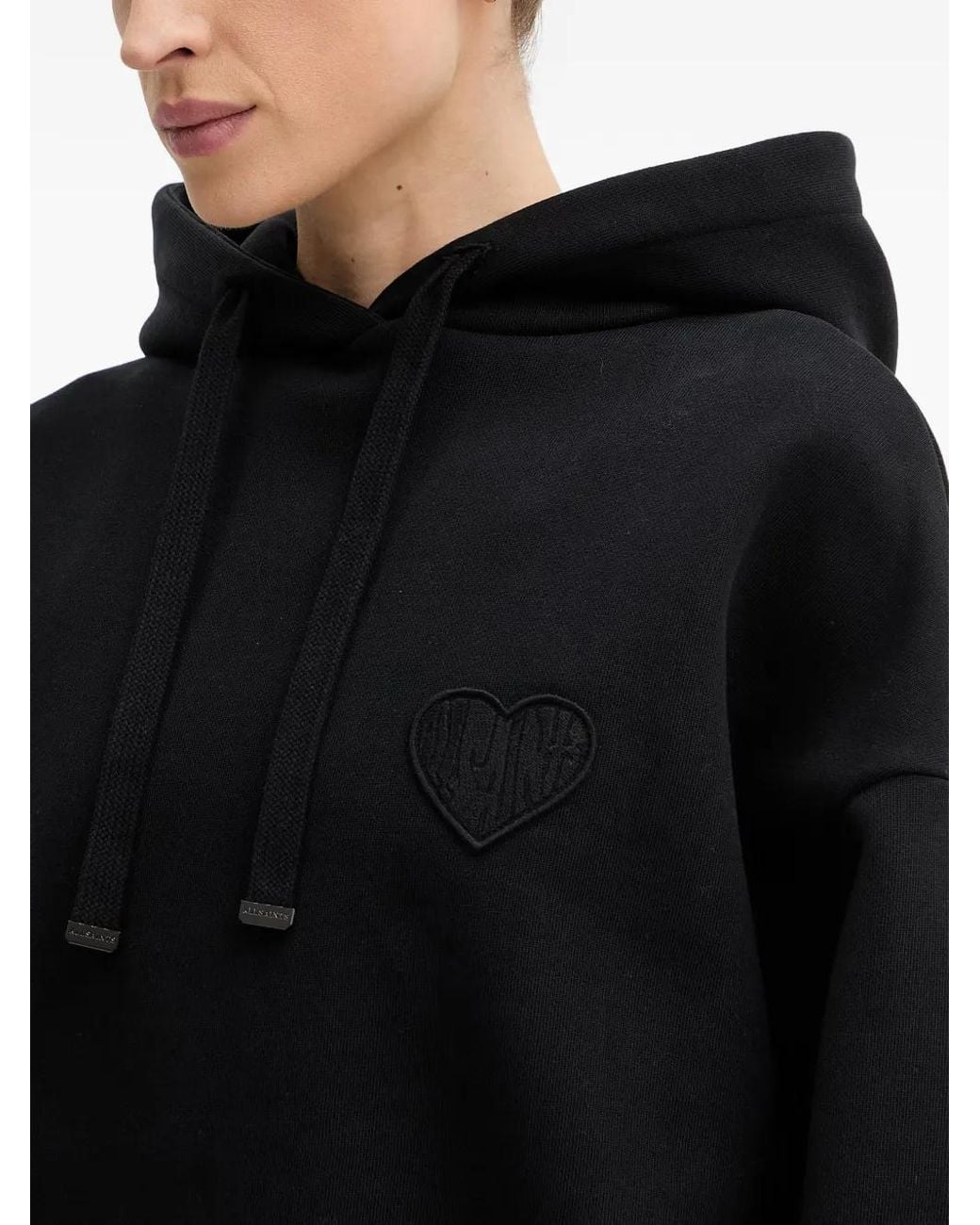 AllSaints Black Heart-Patch Hoodie