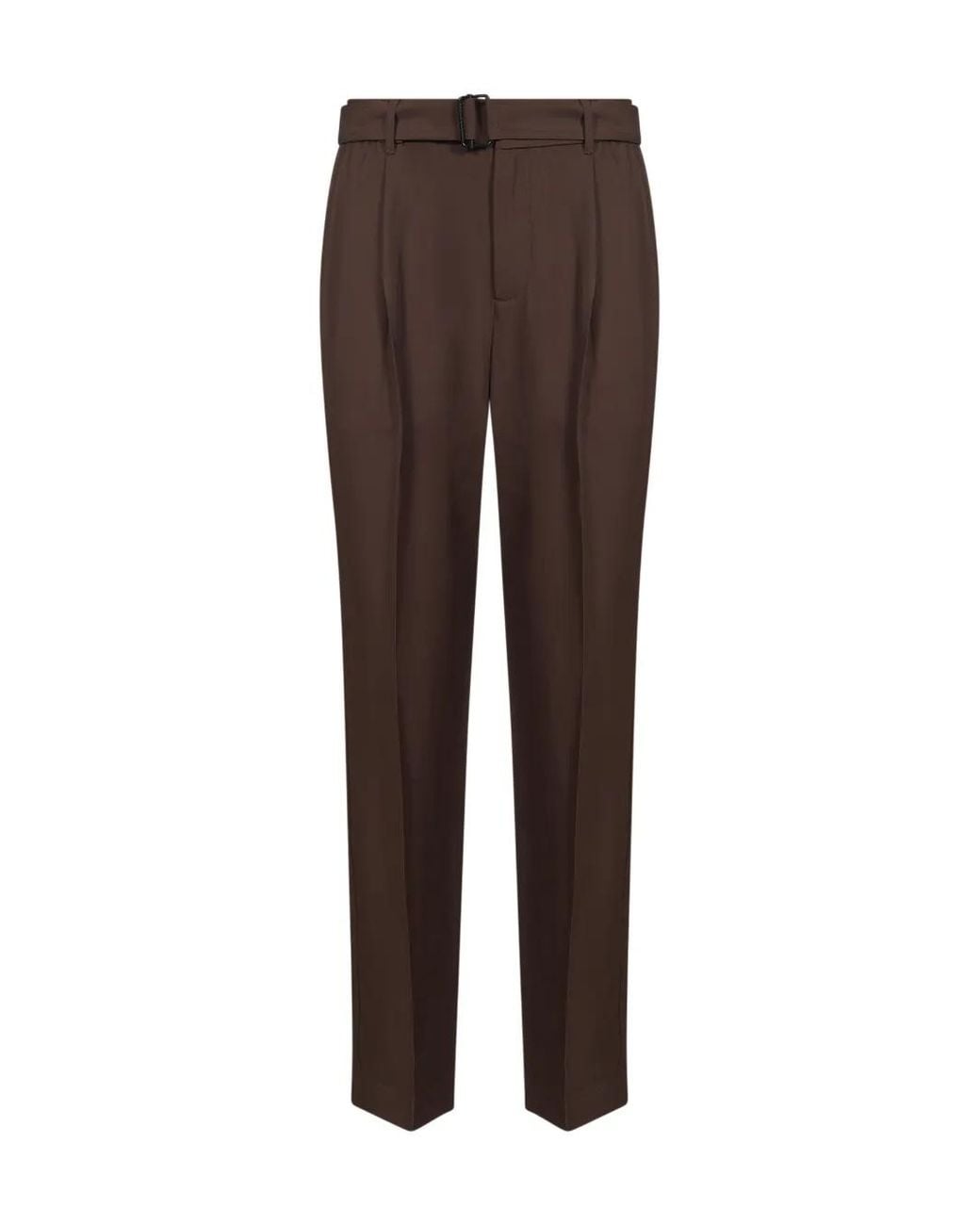 Jonathan Simkhai Brown Elvis Belted Pleated Tailored Trousers for men