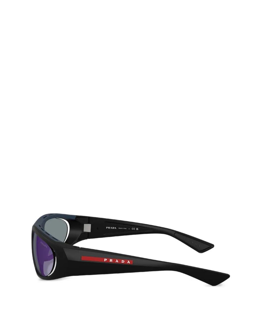 Prada Black Linea Rossa Geometric-Frame Sunglasses for men