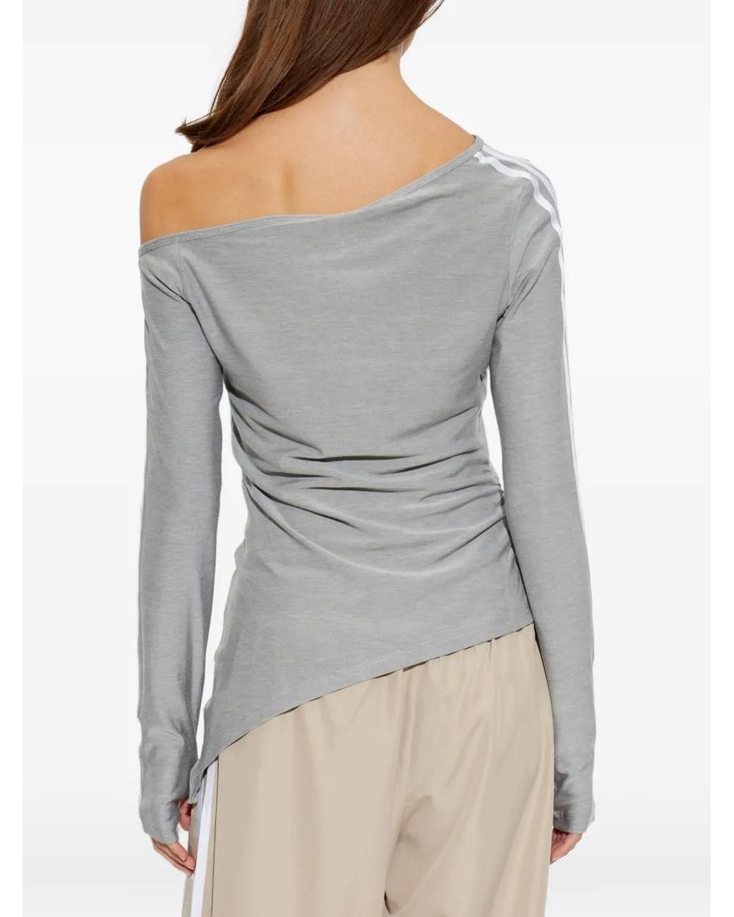 Adidas Gray Asymmetric Long-Sleeve Top