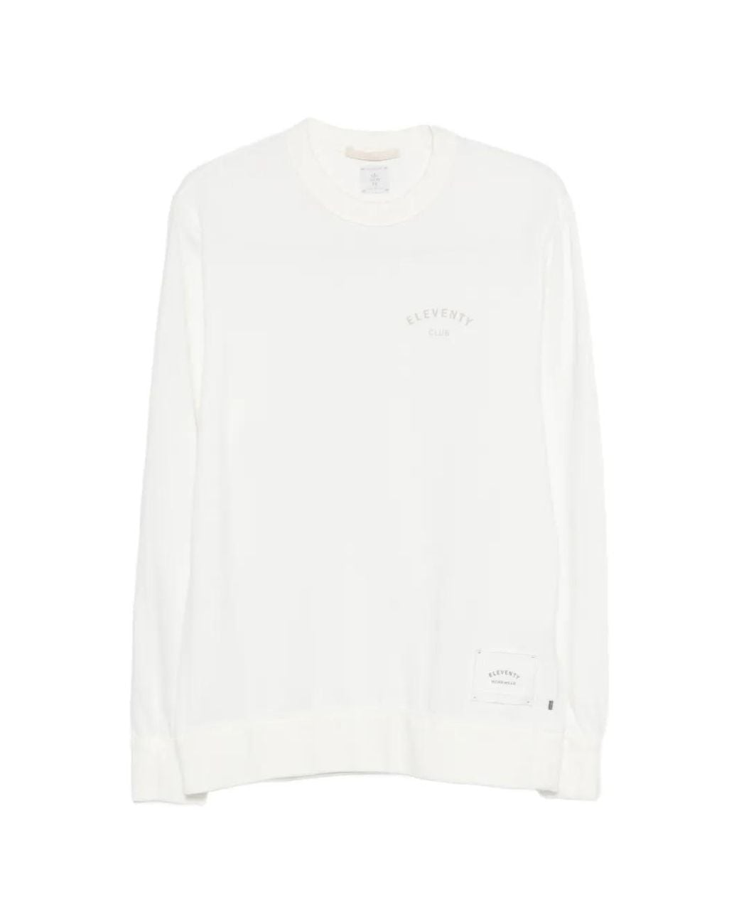 Eleventy White Logo-Detail Sweatshirt for men