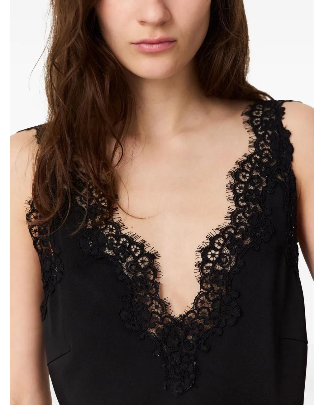 Stella McCartney Black Lace-Trim Sleeveless Dress