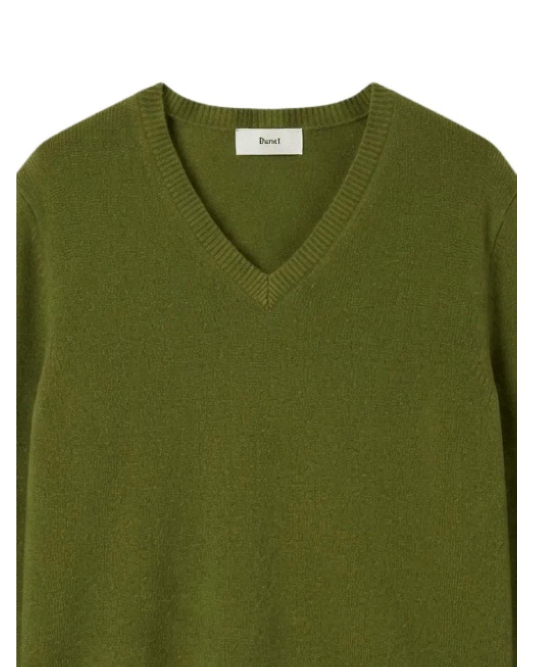DUNST Green V-Neck Sweater for men