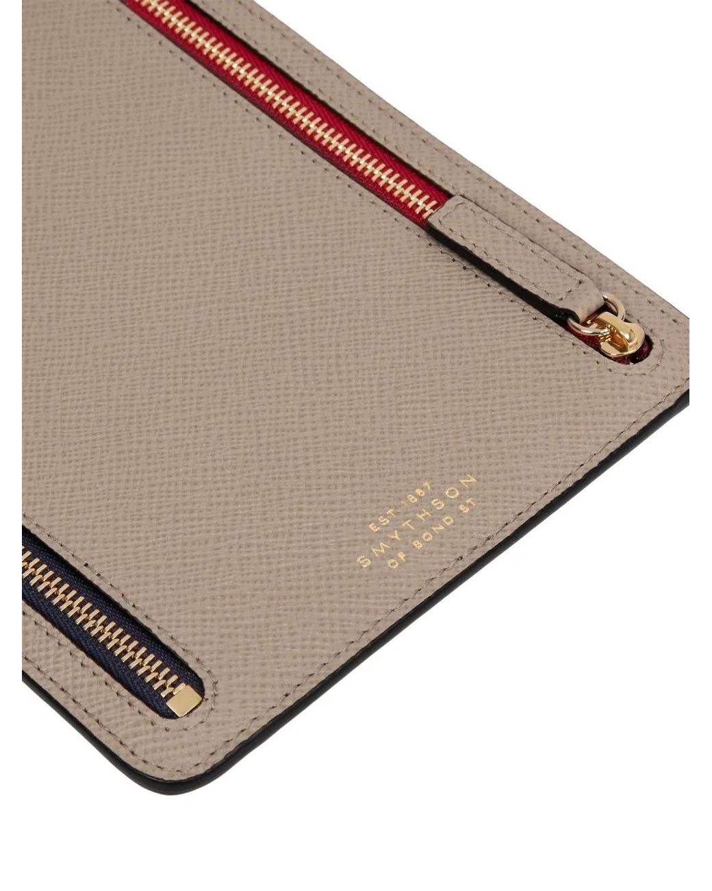 Smythson Gray Panama Multi-Zip Case