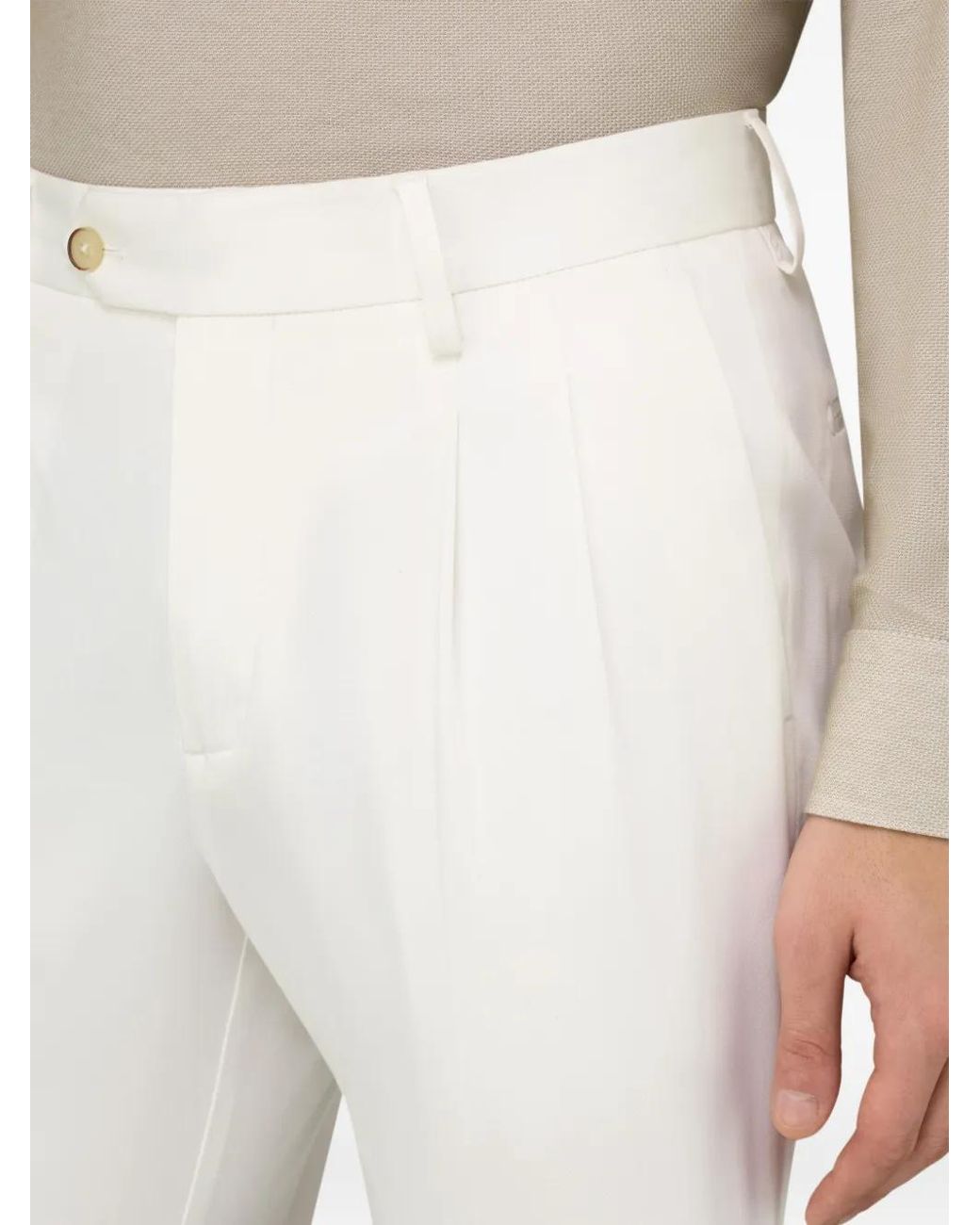 Boggi White Antonio Dart Trousers for men