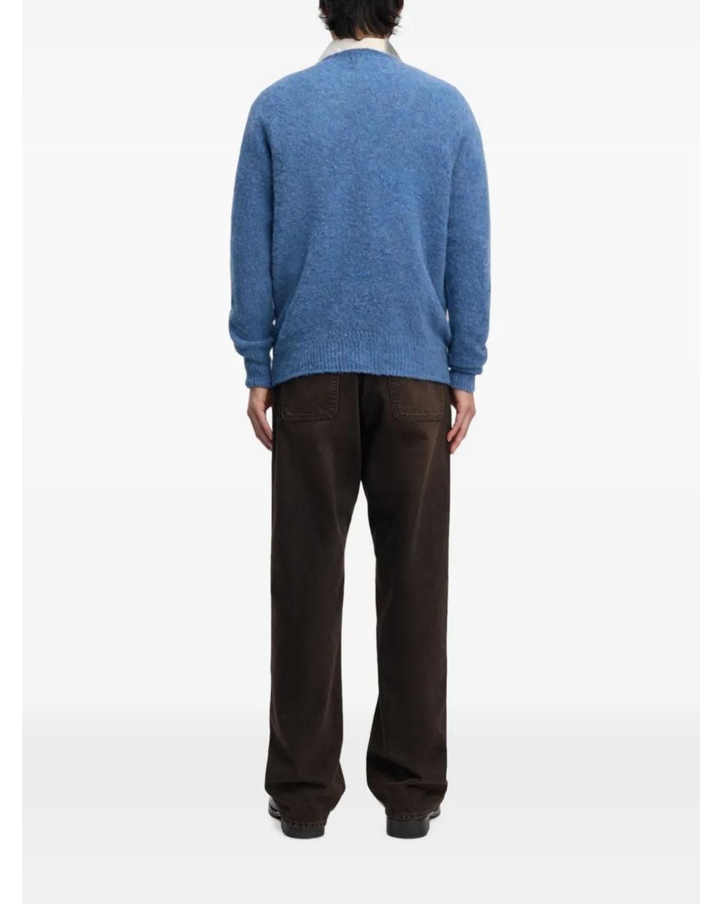 Another Aspect Blue Crew-Neck Lambswool Sweater for men
