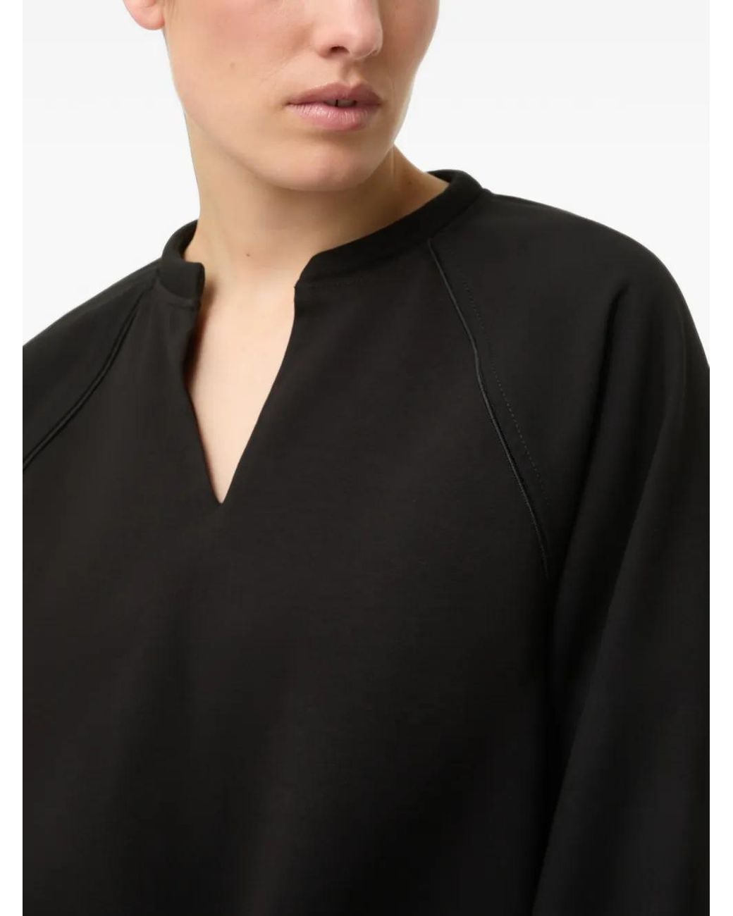 Bogner Black Britney Raglan-Sleeve Drawstring-Hem Sweatshirt