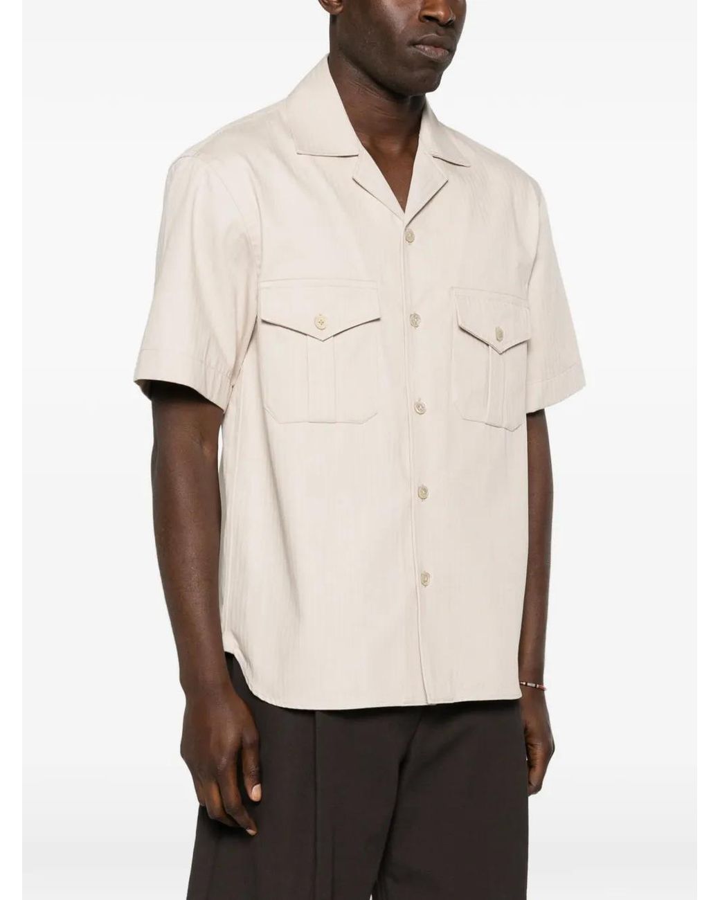 Eleventy White Flap Pockets Shirt for men