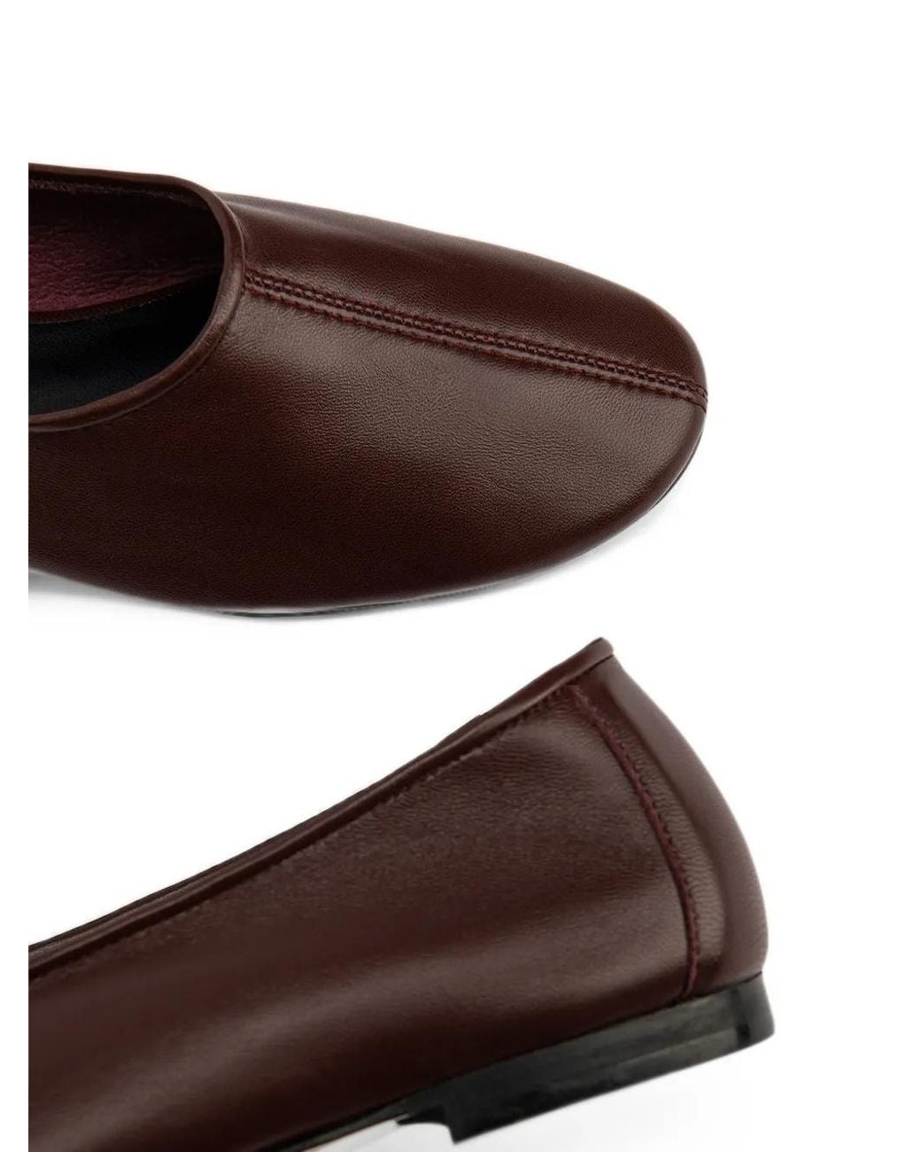 By Far Brown Prudence Leather Ballet Flats