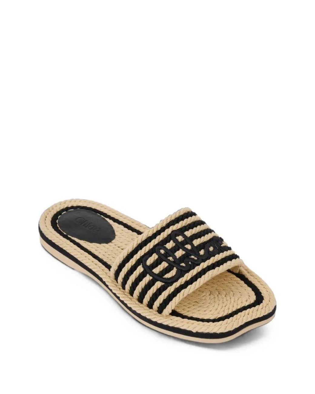 Chloé White Sand Flat Sandals