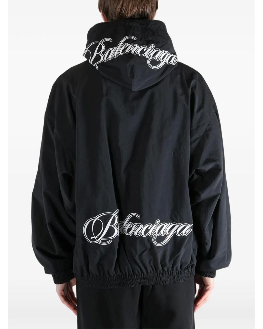 Balenciaga Black Veste Zippée Réversible À Capuche for men