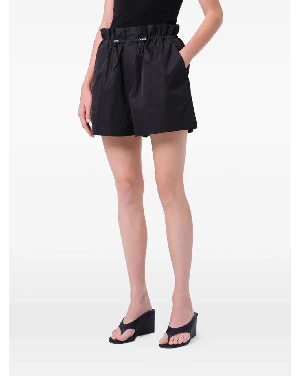 Agolde Black Lydia Drawstring-Fastening Shorts
