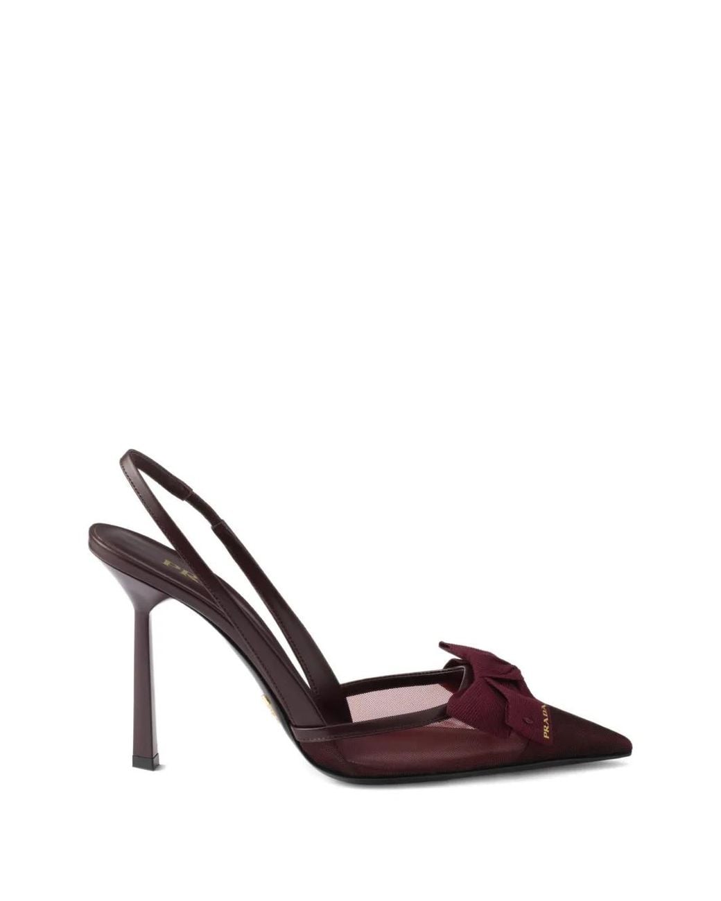 Prada White Mesh Fabric Slingback Pumps