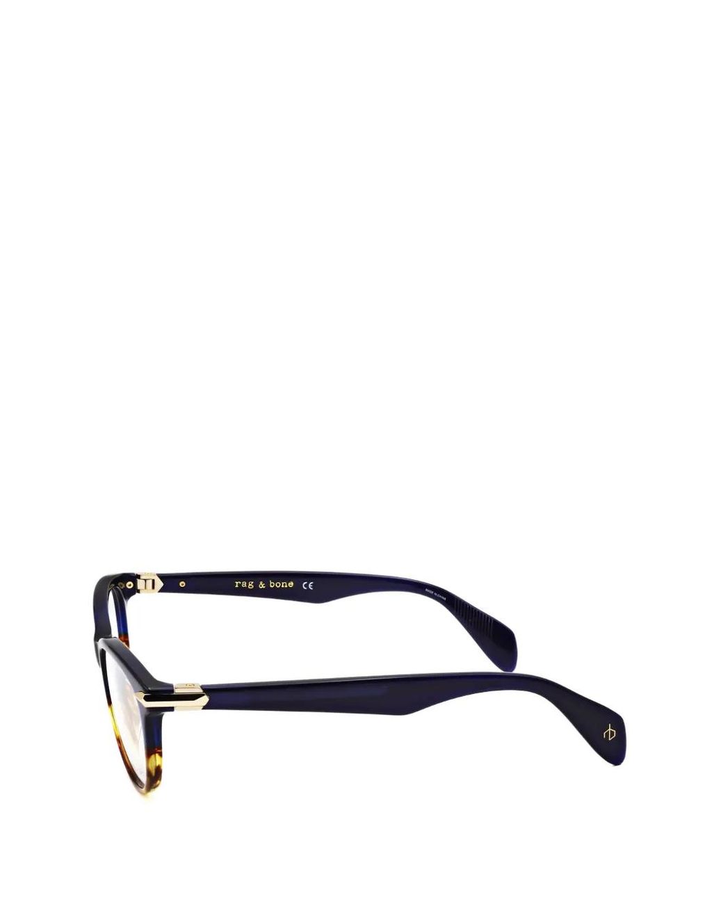 Rag & Bone Black Tortoise-Effect Round-Frame Glasses