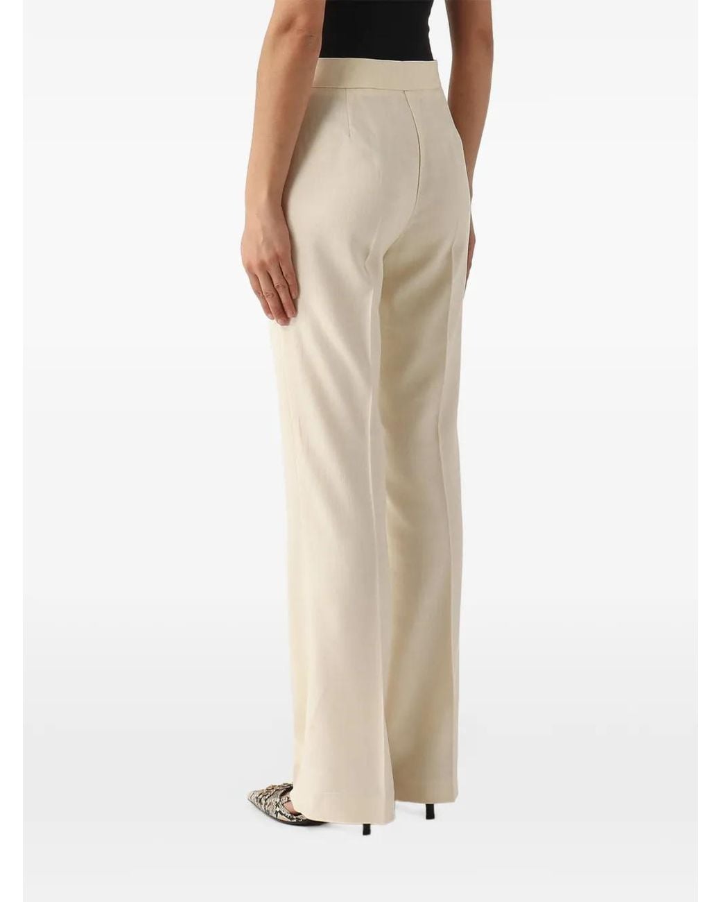 Pinko Natural Pressed-Crease Tailored Trousers