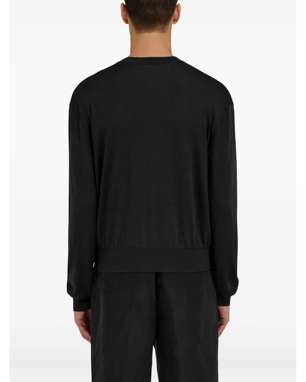 Ferragamo Black V-Neck Jumper for men