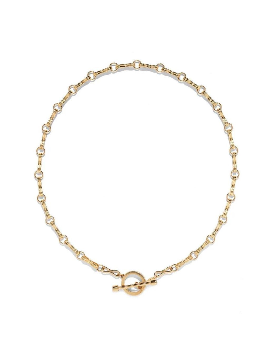 Azlee Metallic Large Motif Double-Link Necklace