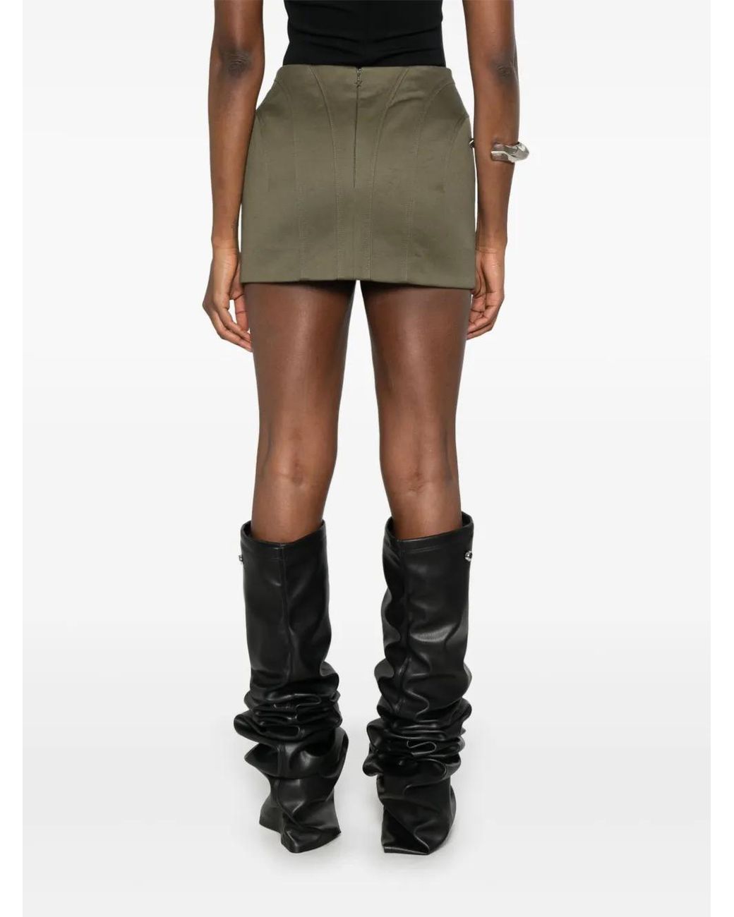 Mugler Green Tailored Mini Skirt