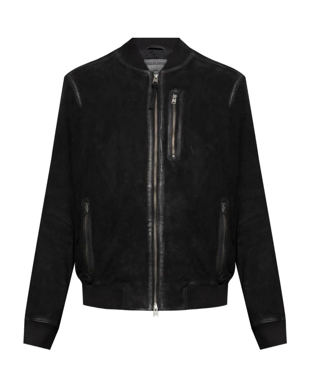 AllSaints Black Suede Bomber Jacket for men