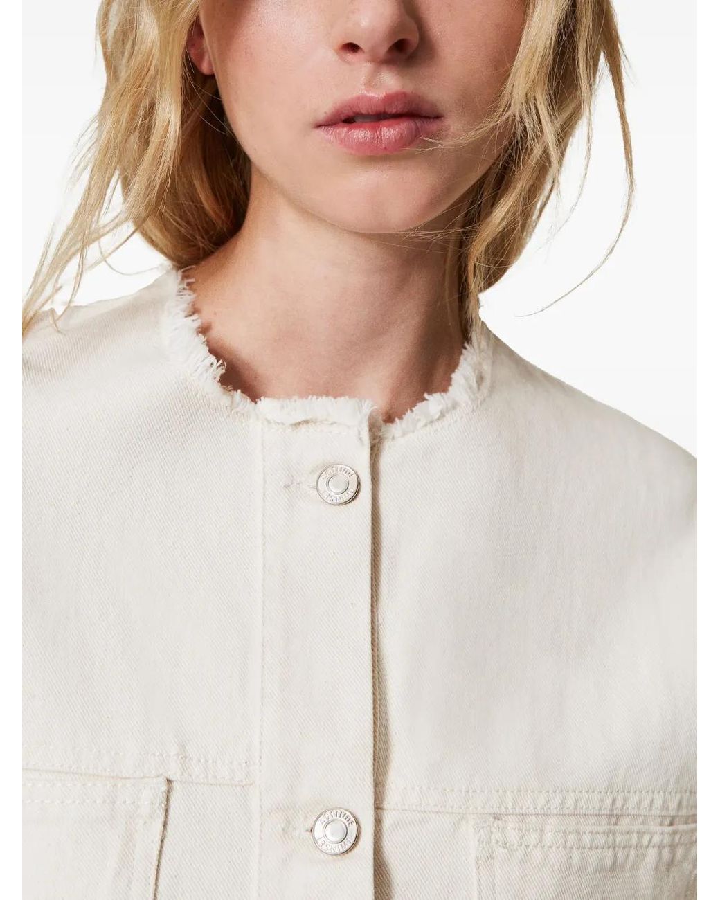 Twinset White Organic-Cotton Jacket