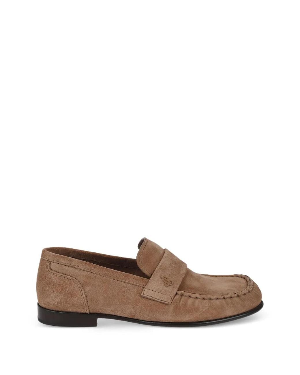 Jimmy Choo Brown Ellis Penny-Strap Suede Loafers