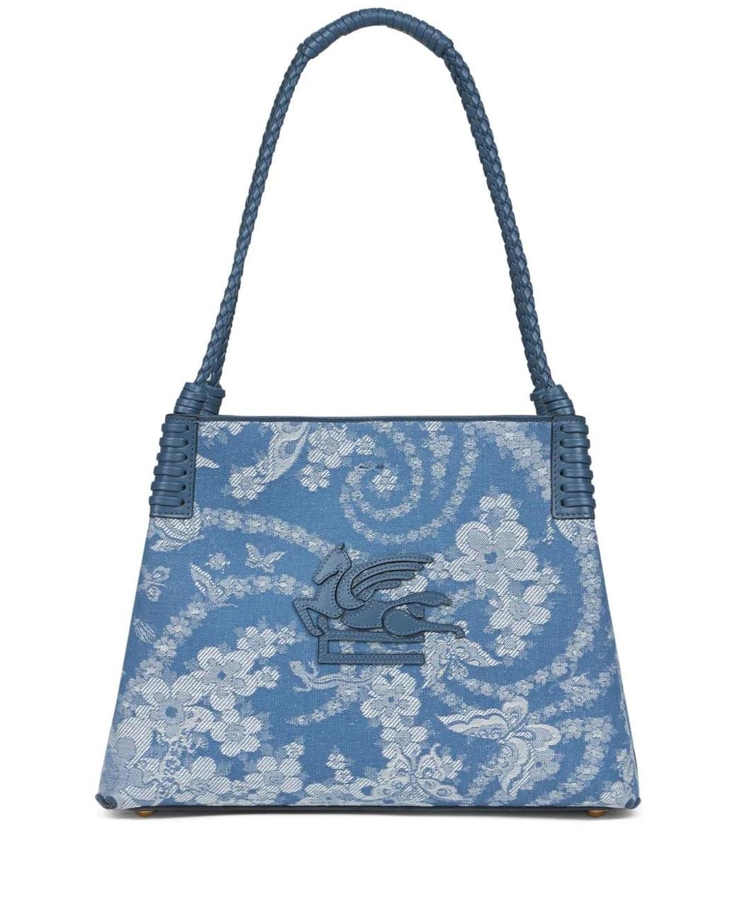 Etro Blue Small Libra Tote Bag