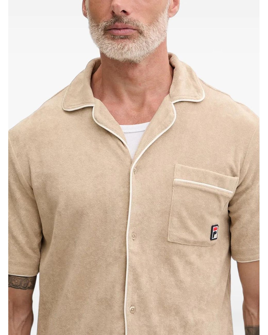 Fila Natural Empoli Piping-Detail Terry-Cloth Shirt for men