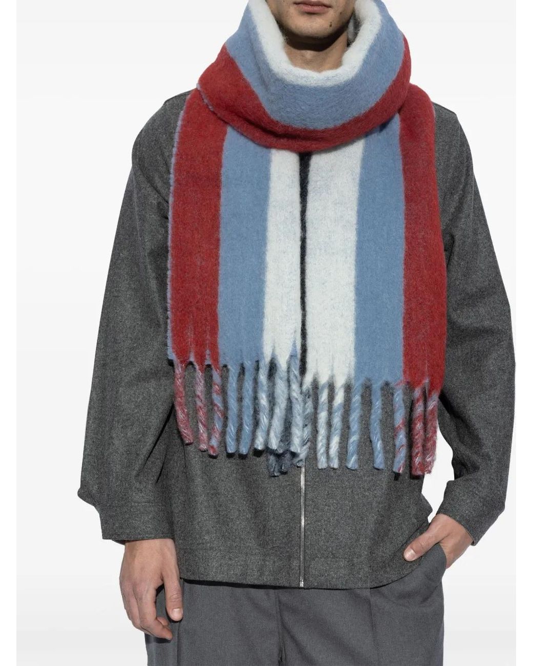 Marni Schal Mit Maxi-Logo in Blue für Herren
