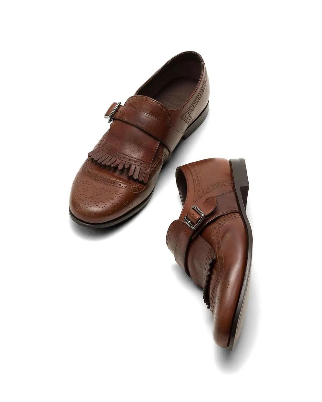 Church's Brown Shanghai Fringed Monk Shoes for men