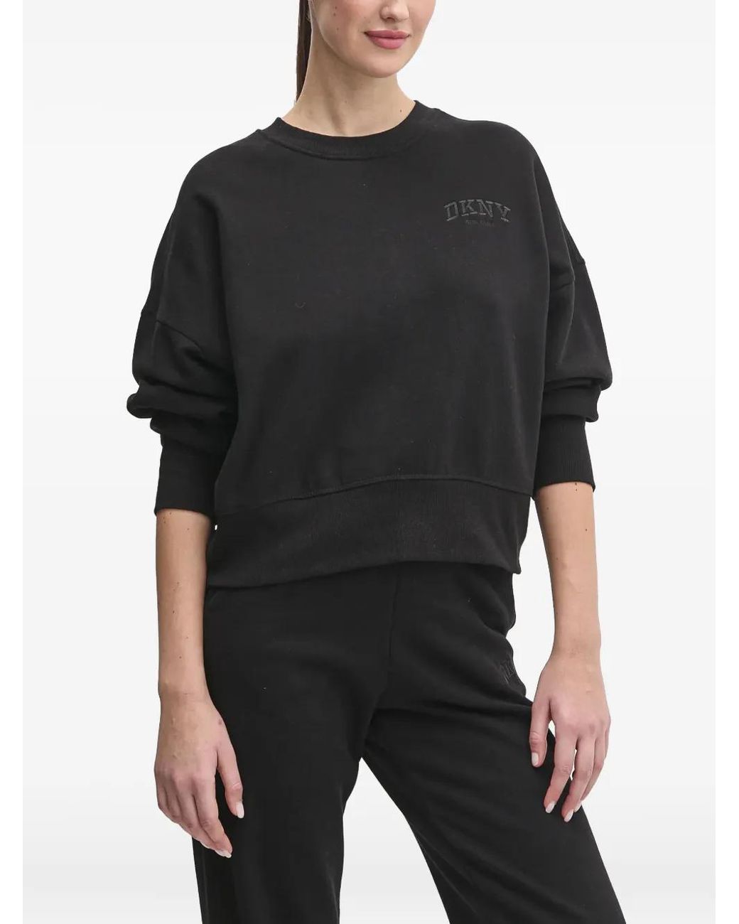 DKNY Black Embroidered Sweatshirt