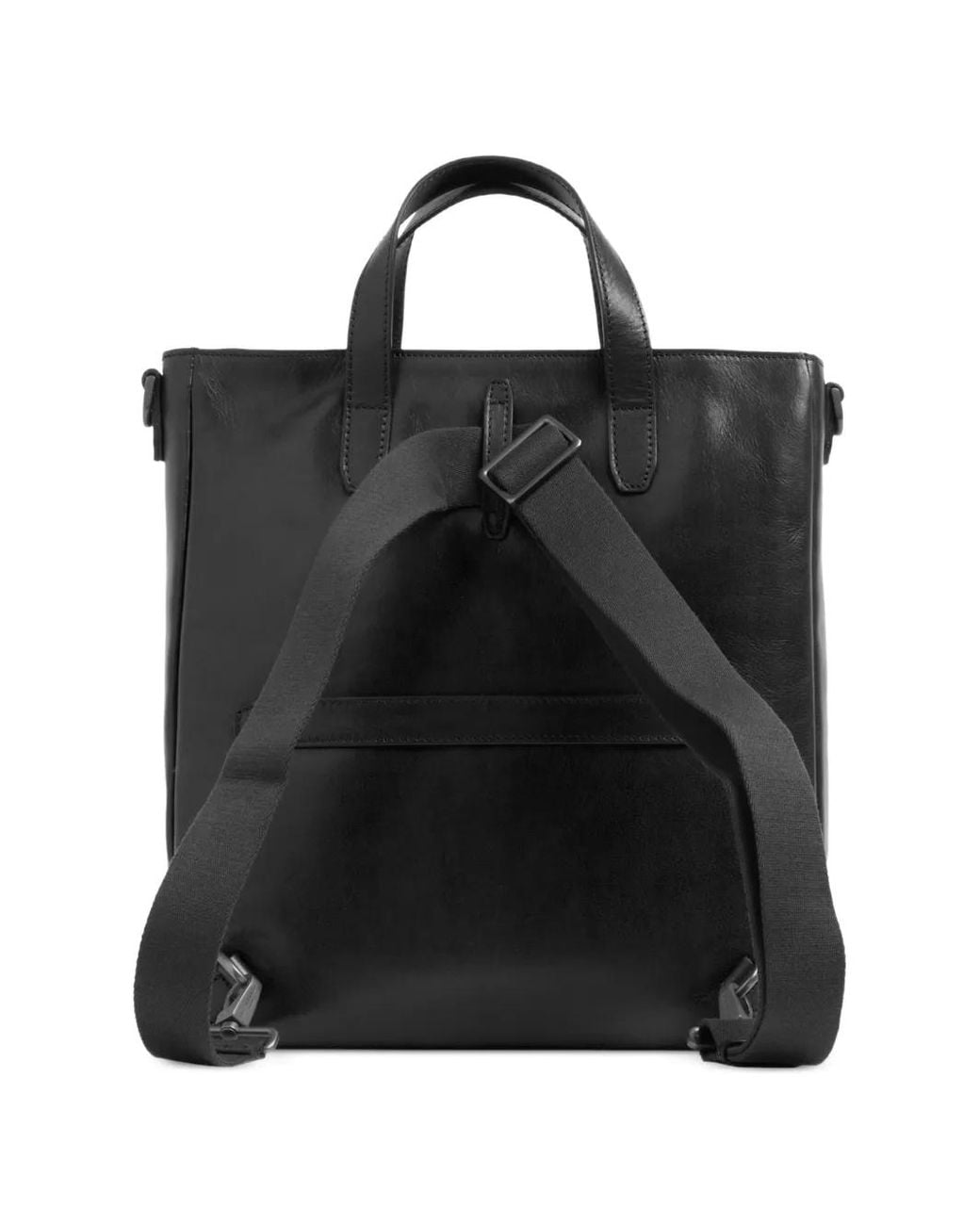 The Bridge Black Buckle-Detail Leather Briefcase for men