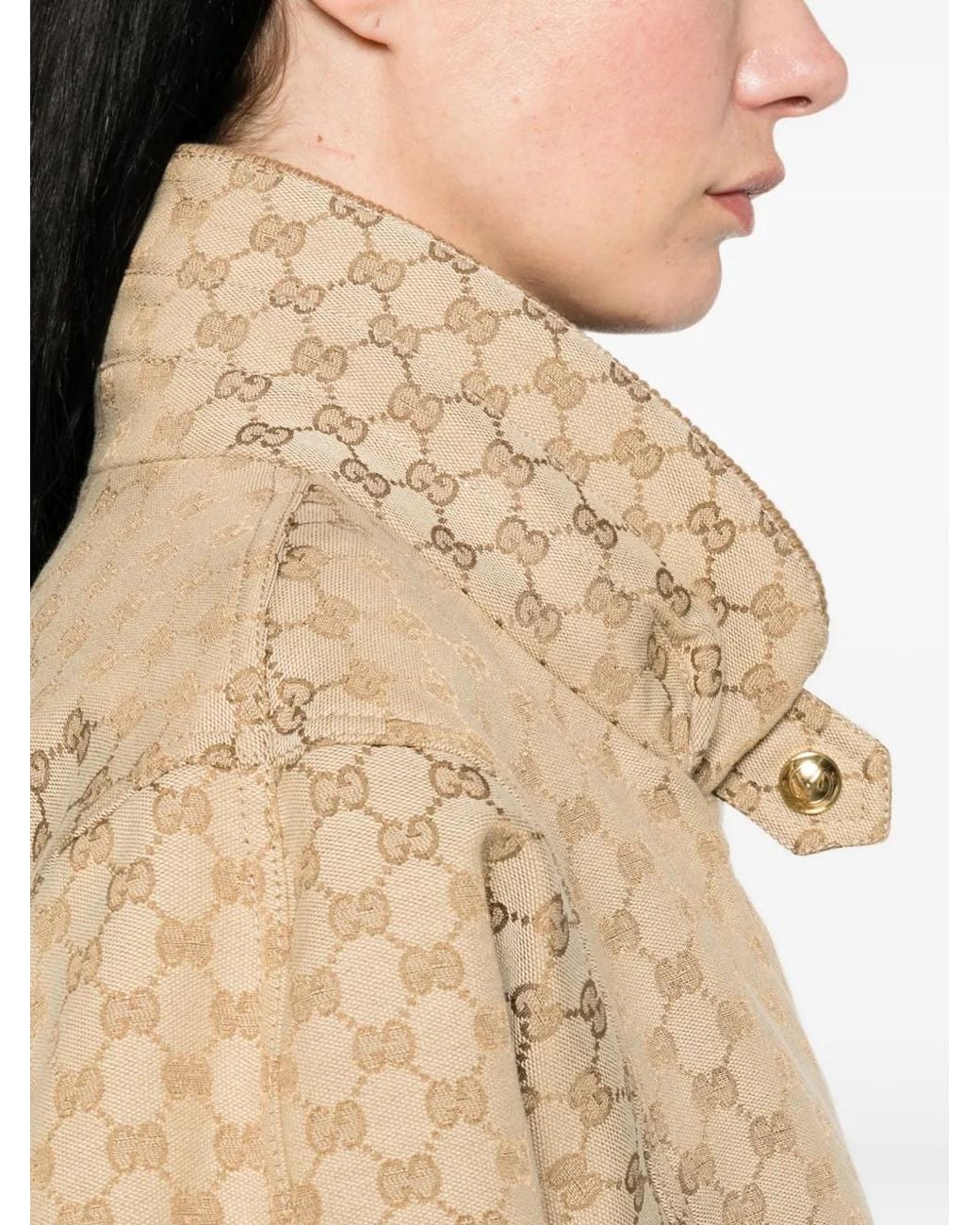 Gucci Gg Katoenen Canvas Jack Met Rits in het Natural