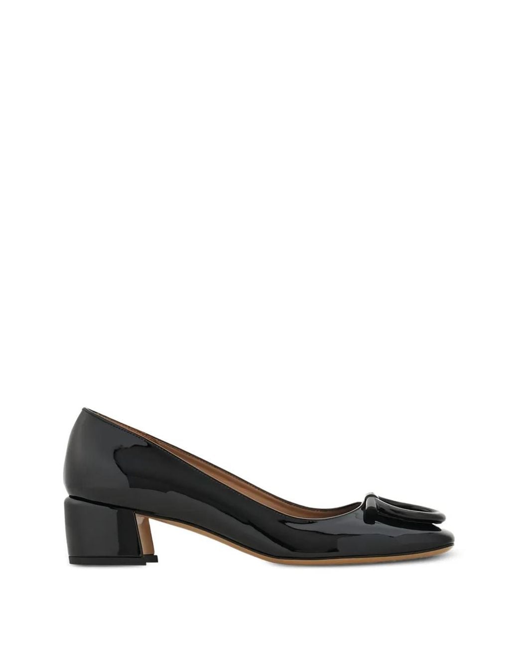 Ferragamo Black Maxi 60S Gancini Patent Leather Pumps