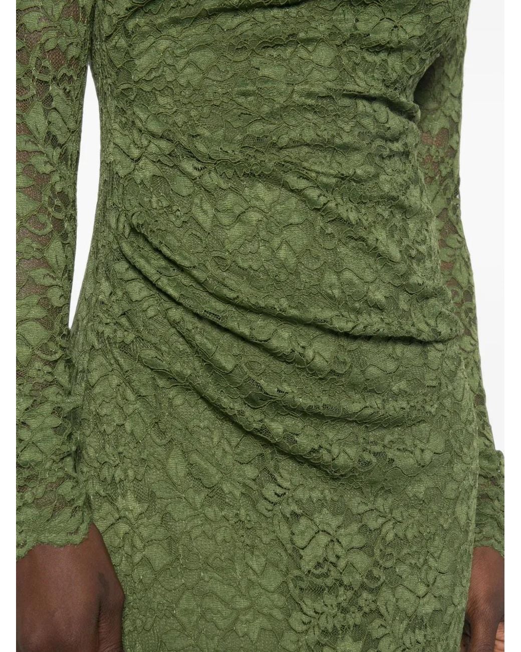 Diane von Furstenberg Green Darrius Long-Sleeve Midi Dress